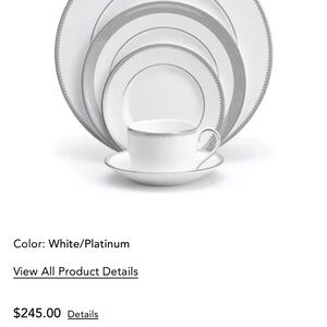 Vera Wang White and Platinum Dinnerware Collection 8 sets